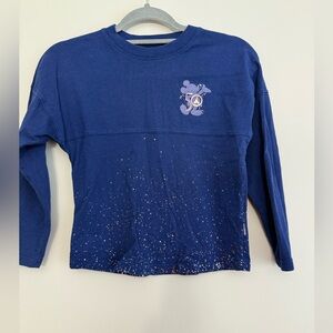 Disney Spirit Jersey Blue Long Sleeve Shirt 50th Anniversary Girls Medium 7/8